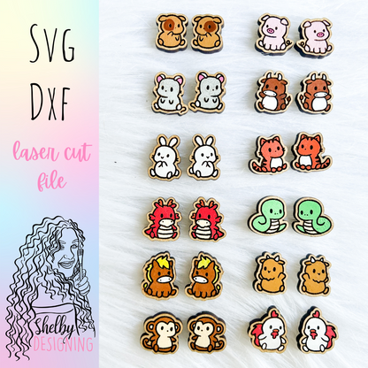 Baby New Year Stud Earrings Bundle SVG