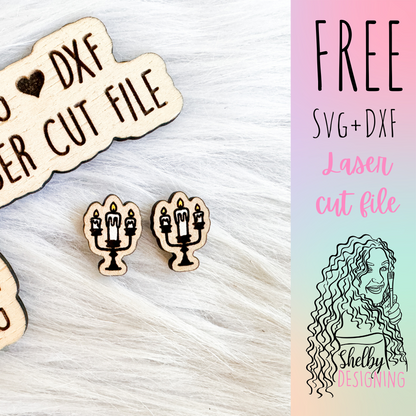 FREE | Simple Candelabra Stud Earrings SVG