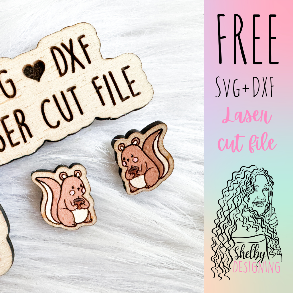 FREE | Cute Squirrel Stud Earrings SVG