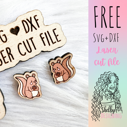 FREE | Cute Squirrel Stud Earrings SVG