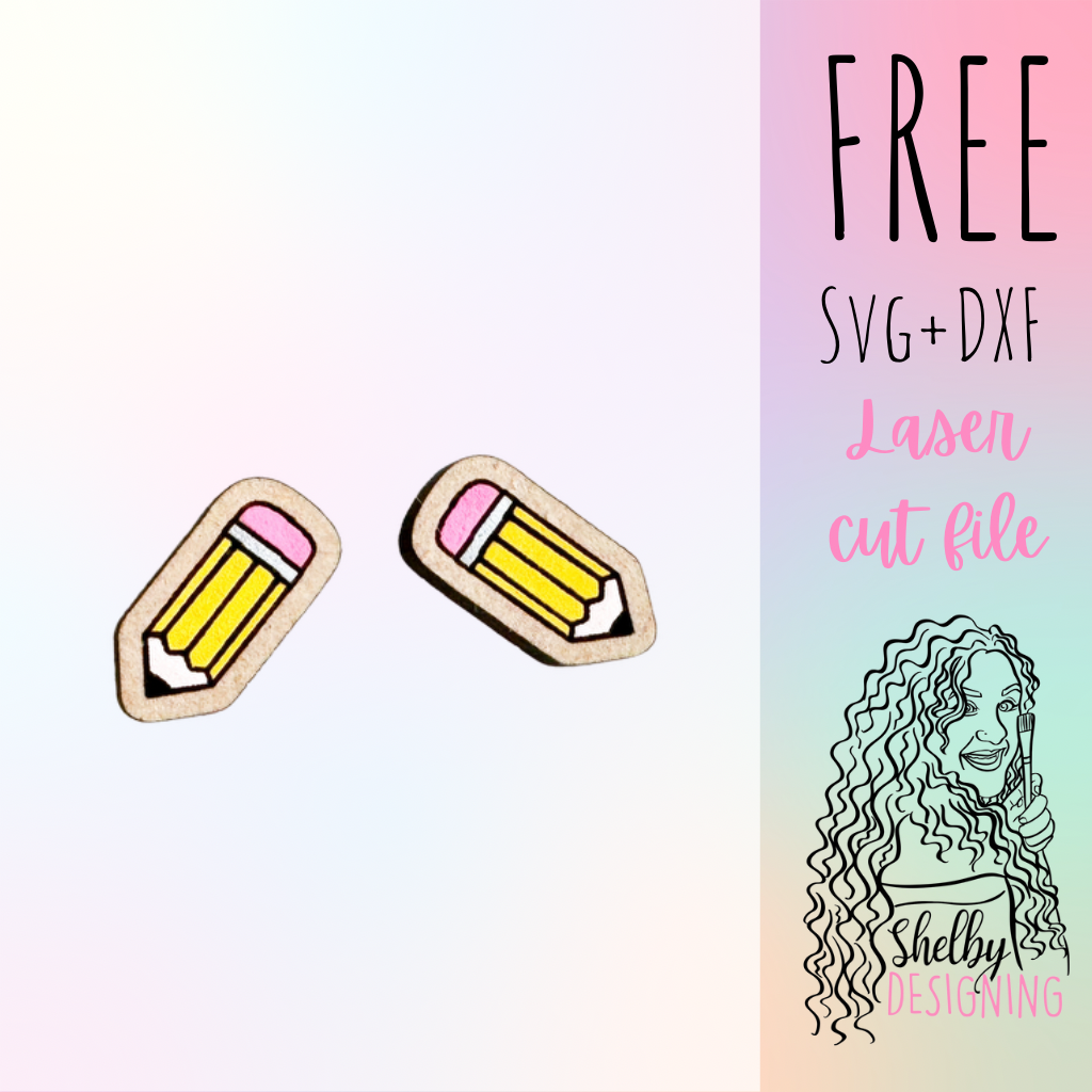 FREE | Pencil Stud Earrings SVG