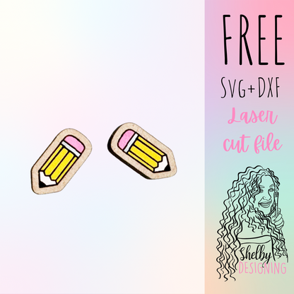 FREE | Pencil Stud Earrings SVG