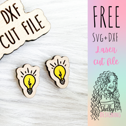 FREE | Lightbulb idea Stud Earrings SVG