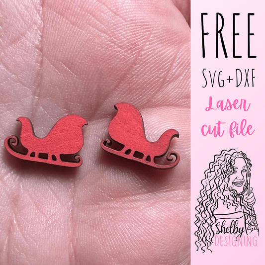 FREE | Simple Sleigh Stud Earring SVG