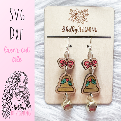 Adorable Jingle Bells Dangle Earrings SVG