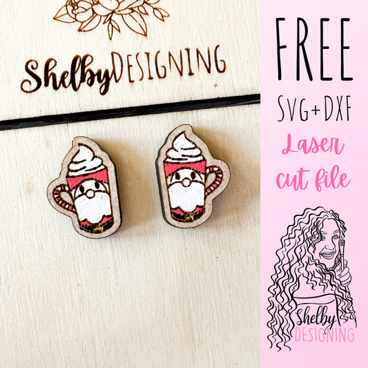 FREE | Santa Hot Cocoa Stud Earrings SVG