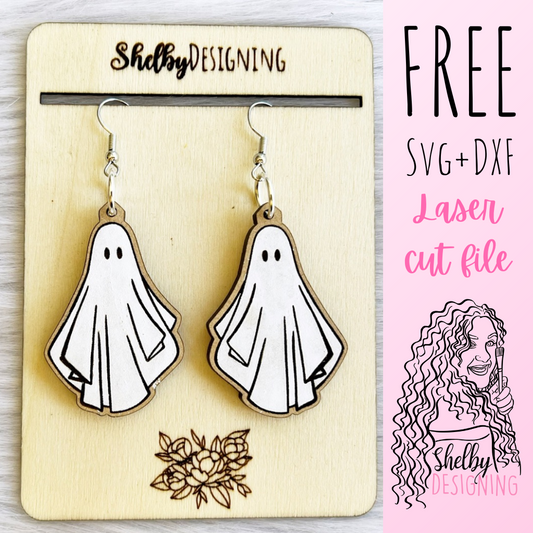 FREE | Sheet Ghost Dangle Earrings SVG