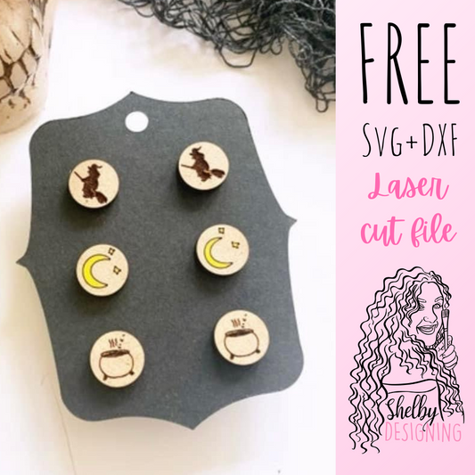 FREE | Witchy Halloween Circle Stud Trio Earrings SVG