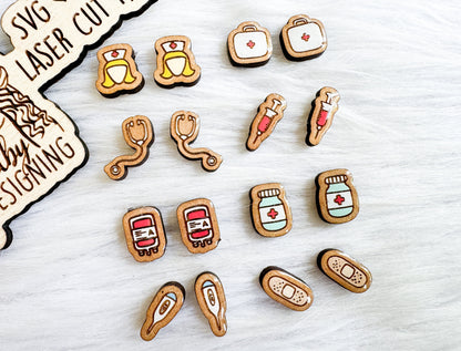 Medical Nurse Stud Earrings Bundle SVG