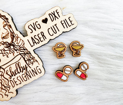 Pharmacist Stud Earrings Duo SVG