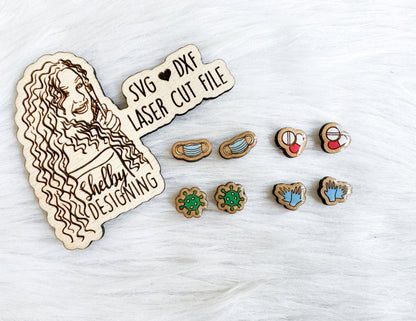 Sick Days Stud Earrings Set SVG