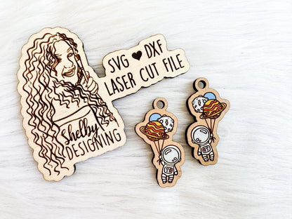 Hanging Astronaut Dangle Earrings SVG