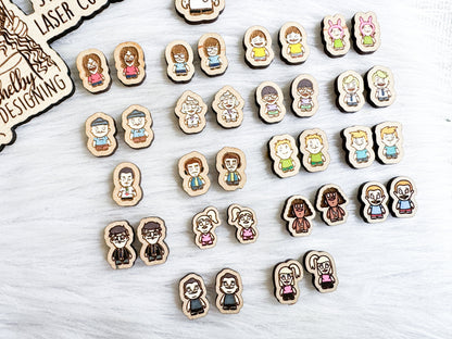 MEGA Bobs Burger Chibi Stud AND Dangle Earring Bundle SVG