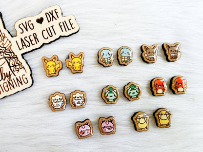 Cute Baby Pokemon Stud Earring Bundle SVG