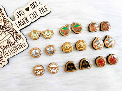 Star Wars Circle Stud Earring Bundle SVG