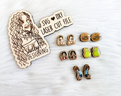 Funny Bobs Burgers Stud Earrings Set SVG
