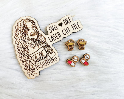Pharmacist Stud Earrings Duo SVG