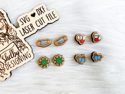 Sick Days Stud Earrings Set SVG