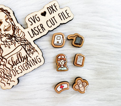 Mix n Match Nurse Stud Earring Trio SVG