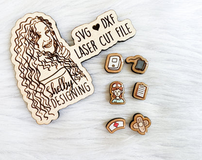 Mix n Match Nurse Stud Earring Trio SVG