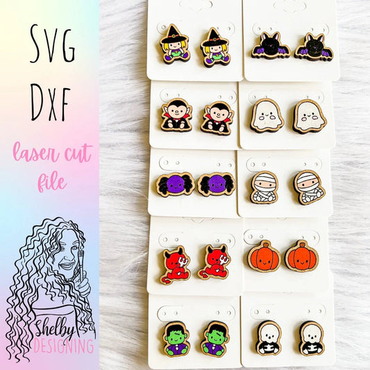 Baby Halloween Stud Earrings Bundle SVG