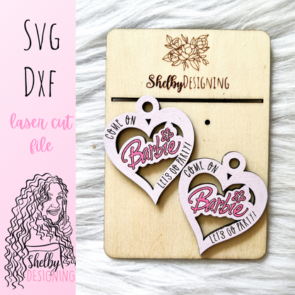 Barbie Lets Go Party Dangle Earrings SVG
