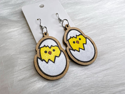 Easter Chick Dangle Earrings SVG