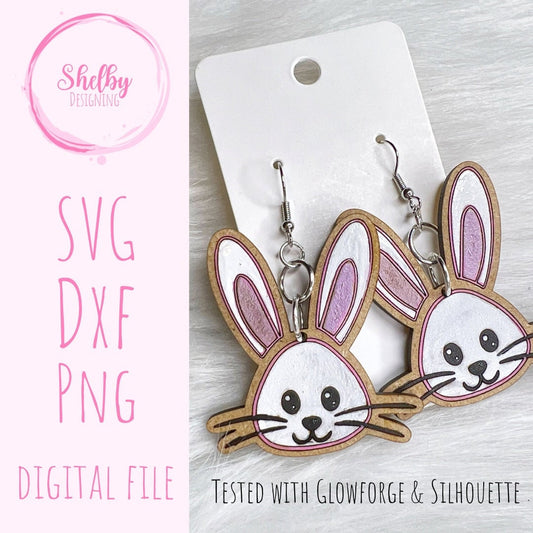 Easter Bunny Dangle Earrings SVG