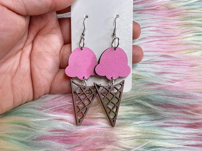 Ice Cream Dangle Earrings SVG
