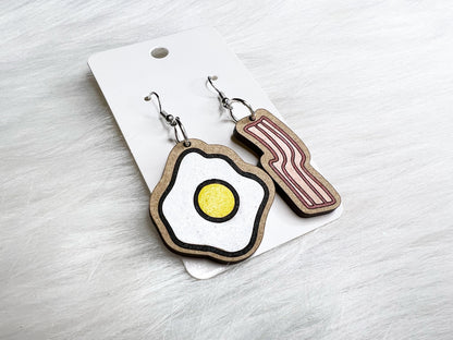 Eggs & Bacon Dangle Earrings SVG