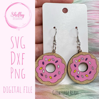 Sprinkle Donut Dangle Earrings SVG