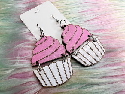 Cute Cupcake Dangle Earrings SVG