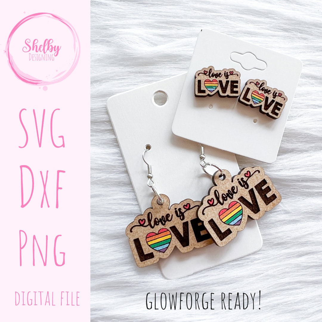 Love Is Love Pride Stud/Dangle Earrings SVG