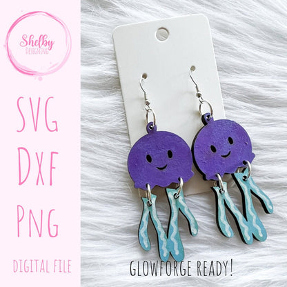 Cute Jellyfish Dangle Earrings SVG