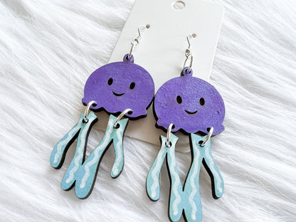 Cute Jellyfish Dangle Earrings SVG
