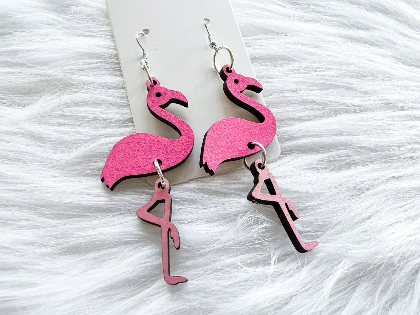 Cute Flamingo Dangle Earrings SVG
