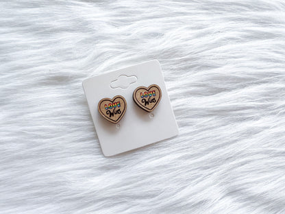 Love Wins Pride Stud/Dangle Earrings SVG