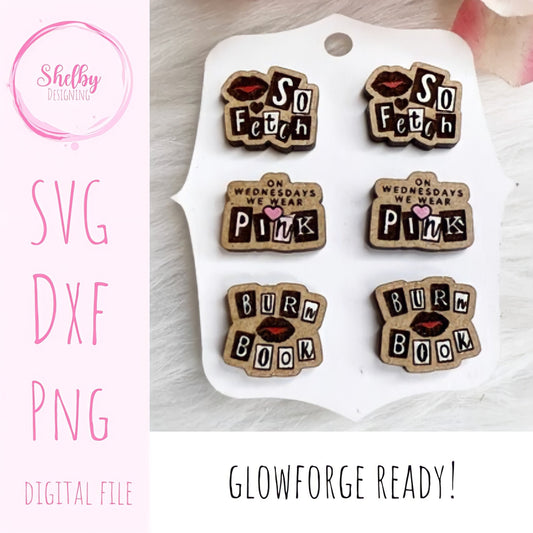 Mean Girls Inspired Stud Earrings Set SVG