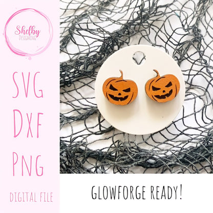 Jack O Lantern Stud Earrings SVG