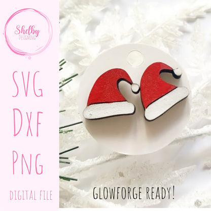 Christmas Santa Hat Stud Earrings SVG