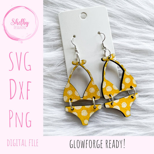 2 Piece Bikini Dangle Earrings SVG