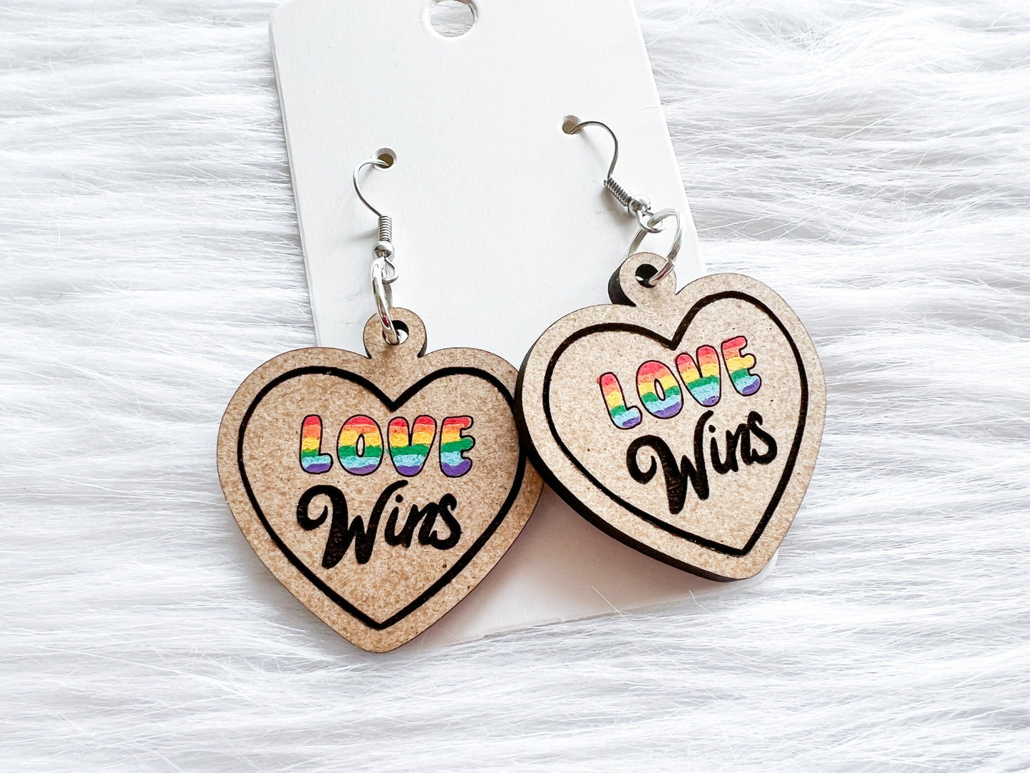 Love Wins Pride Stud/Dangle Earrings SVG