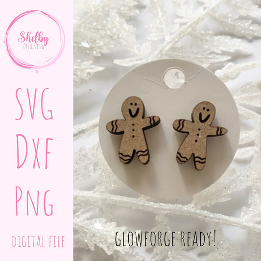 Christmas Gingerbread Stud Earrings SVG