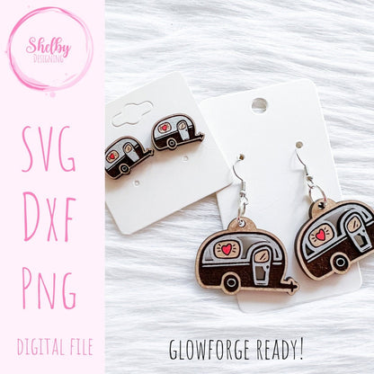 Cute Camper Stud/Dangle Earrings Combo SVG