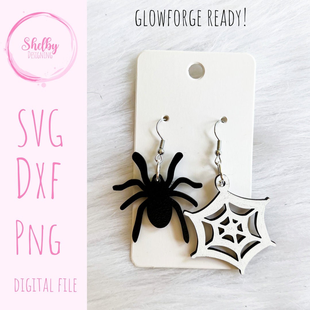 Halloween Spider/Web Dangle Earrings SVG