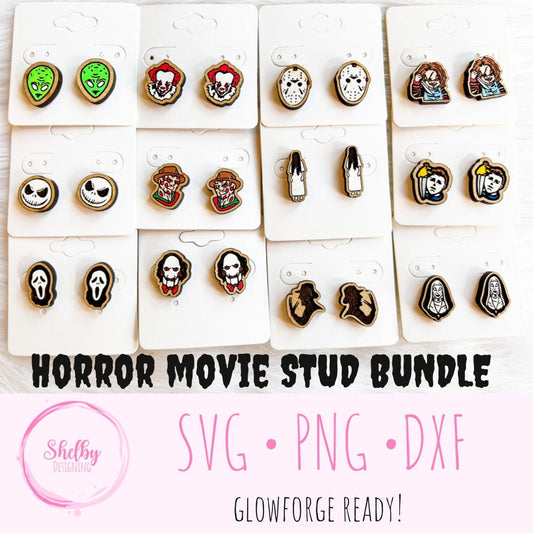 Mega Halloween Horror Movie Stud Earrings Bundle SVG