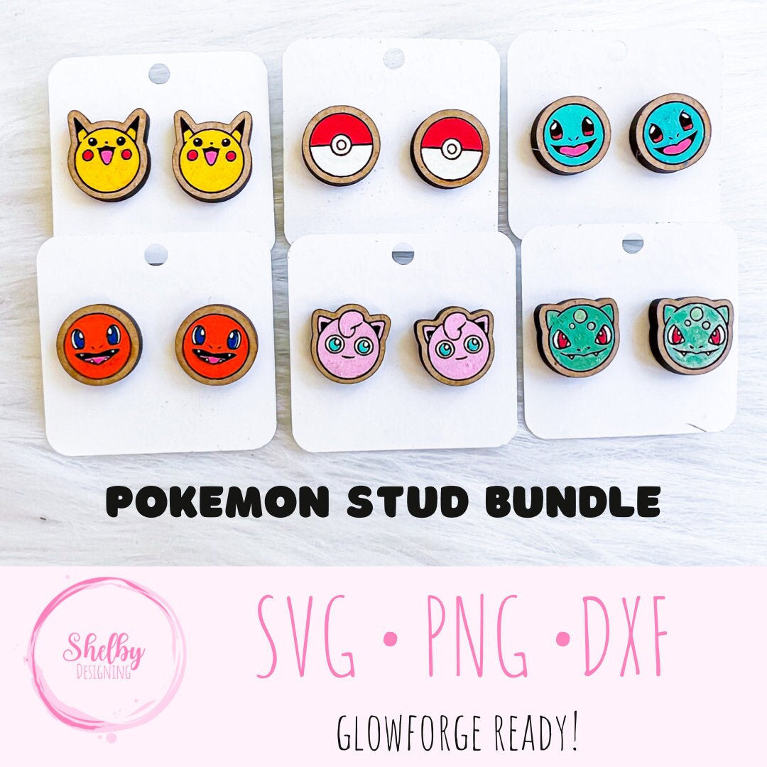 Circle Pokemon Stud Earring Bundle SVG