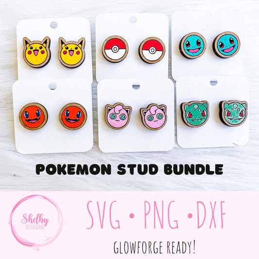 Circle Pokemon Stud Earring Bundle SVG