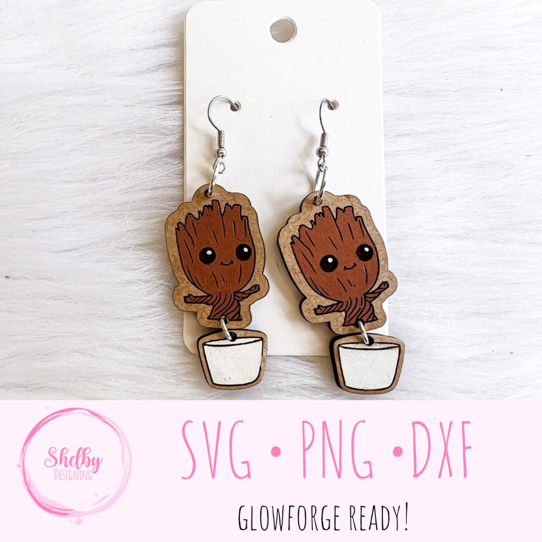 I Am Groot Dangle Earrings SVG