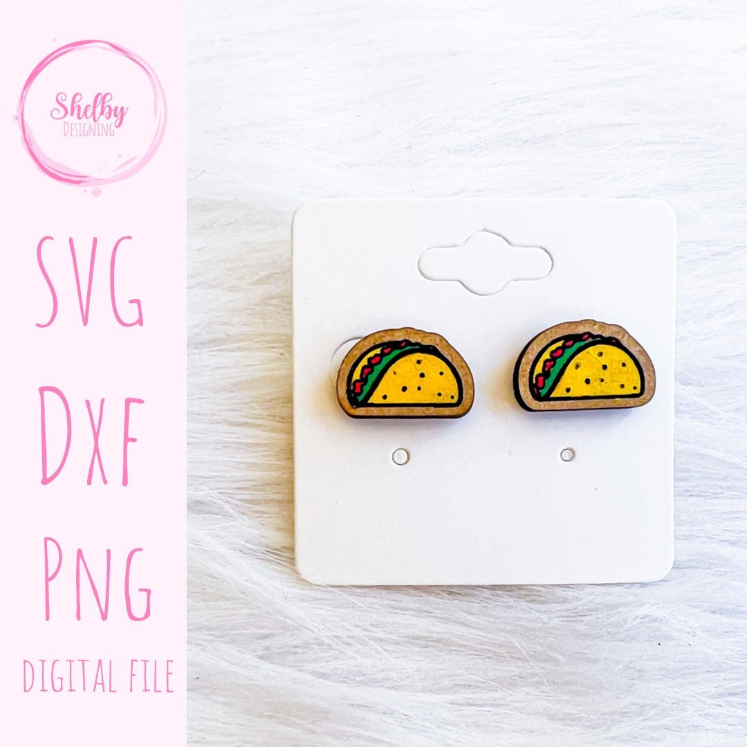 Cute Taco Stud Earrings SVG